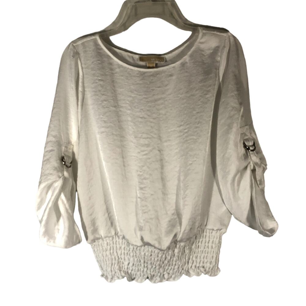Michael Kors Women's Blouse Size Small 3/4 Sleeves White =Y